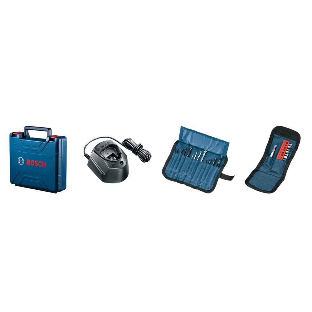 สว่านกระแทกไร้สาย BOSCH GSB120-LI 12 โวลต์ (พร้อมแบตเตอรี่ และอุปกรณ์เสริม 23 ชิ้น)