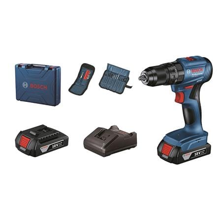 สว่านไร้สาย (พร้อมแบตเตอรี่+ชุดดอกสว่าน/ดอกไขควง) BOSCH GSB185-LI SET+ACE23 13 มม. 18 โวลต์_0
