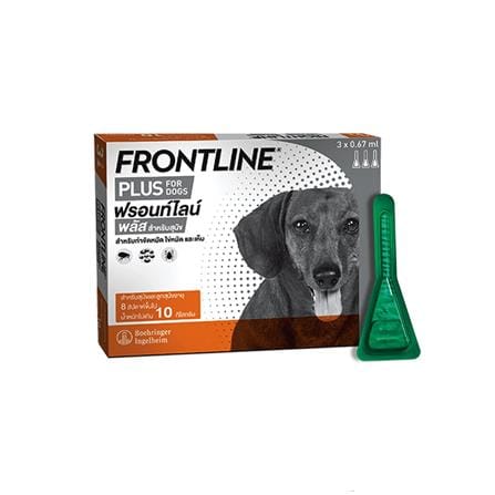 ยาหยอดกำจัดเห็บหมัดสุนัข น้ำหนักไม่เกิน 10 กก. FRONTLINE PLUS ไซซ์ S_0