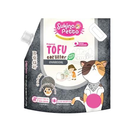 ทรายแมวเต้าหู้ SUKINA PETTO TOFU LITTER กลิ่นชาร์โคล 7 ลิตร_0