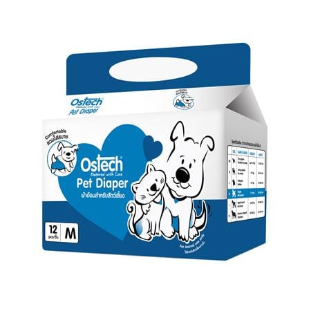 ผ้าอ้อมสำหรับสัตว์เลี้ยง OSTECH SIZE M 12 PCS_0