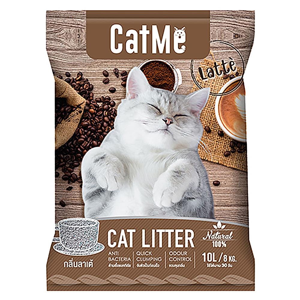 ทรายแมวภูเขาไฟ CATME กลิ่นกาแฟ LATTE 10 ลิตร