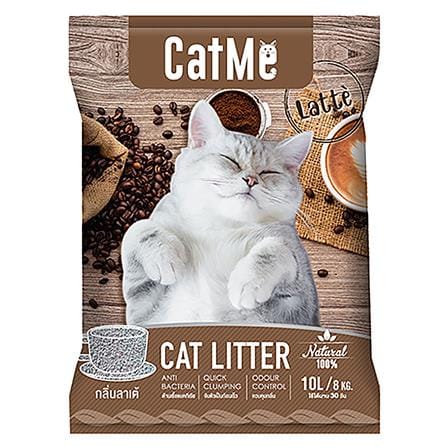 ทรายแมวภูเขาไฟ CATME กลิ่นกาแฟ LATTE 10 ลิตร_0
