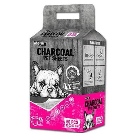 แผ่นรองฉี่สุนัข ABSORB PLUS CHARCOAL 45X60 ซม. 50 แผ่น_0