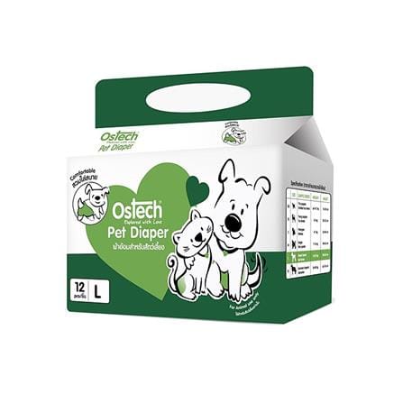 ผ้าอ้อมสำหรับสัตว์เลี้ยง OSTECH SIZE L 12 PCS_0