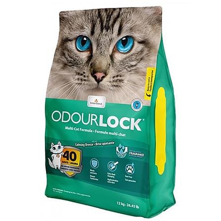 ทรายแมวภูเขาไฟ ODOUR LOCK  สูตร CALMING BREEZE 12 กก.