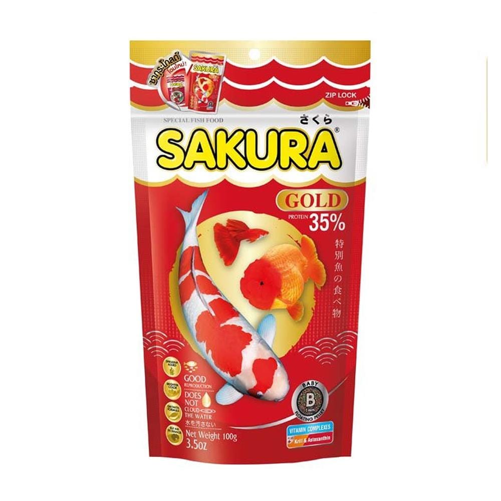 อาหารปลา SAKURA GOLD B 100 ก.