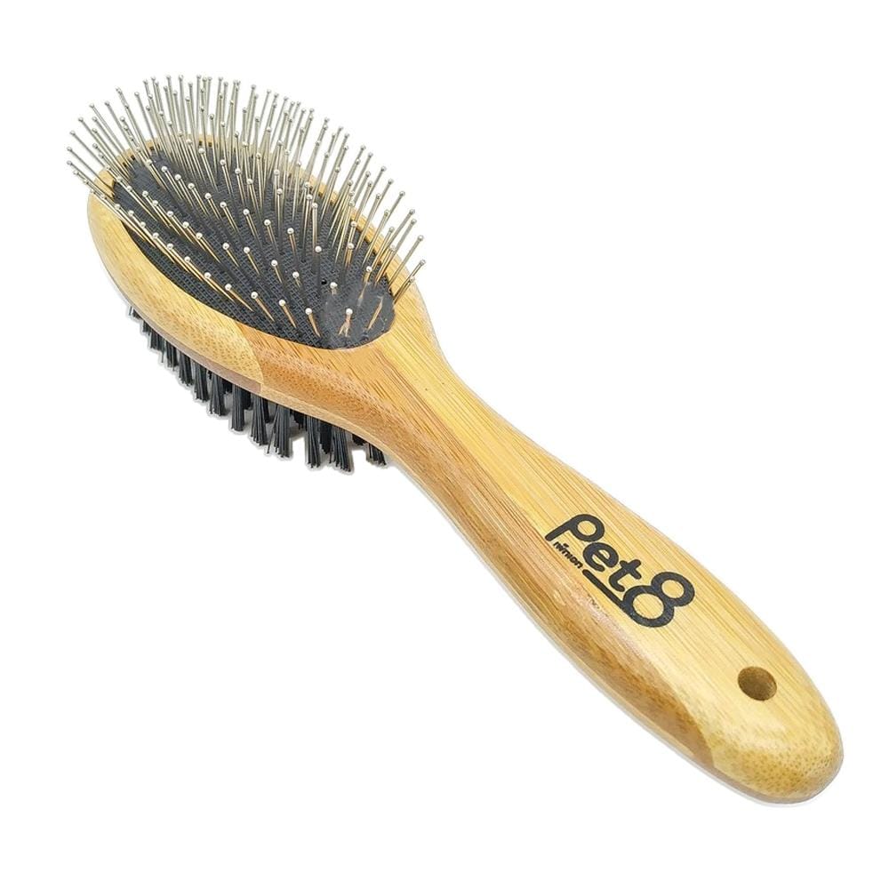 หวีแปรงขนสัตว์เลี้ยง PET8 BAMBOO DOUBLE SIDE BRUSH 22X6 ไซซ์ L