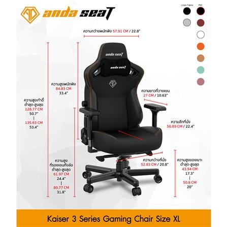 D.I.Y. เก้าอี้เกมมิ่ง ANDA SEAT KAISER 3 XL PVC สีเขียว_5