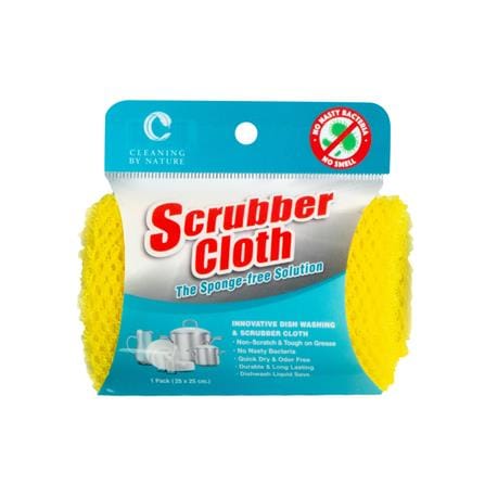 ผ้าล้างจาน CLEANING BY NATURE SCRUBBER CLOTH 25x25 ซม. สีเหลือง_0