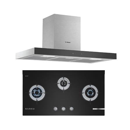 เตาฝัง+เครื่องดูดควัน BOSCH PMD93A31AX+DWBM98G50