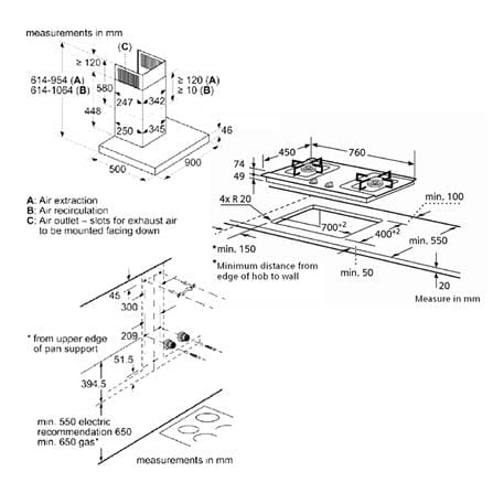 เตาฝัง+เครื่องดูดควัน BOSCH PMD82A31AX+DWBM98G50_3