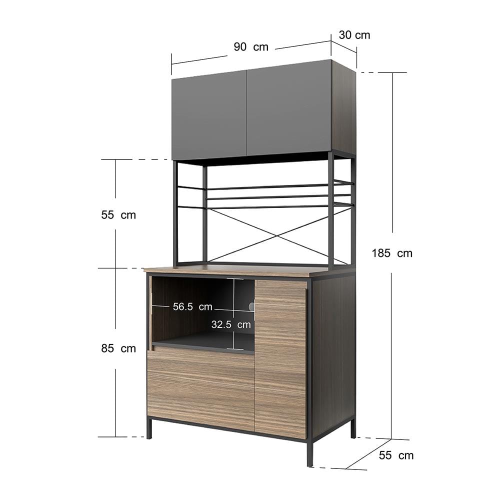 ครัวสำเร็จรูปท็อปเรียบ CABIN RALPH 90 ซม. สีน้ำตาล
