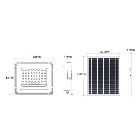 สปอตไลท์ SOLAR HI-TEK HFSF 200 วัตต์ DAYLIGHT สีเทา_6