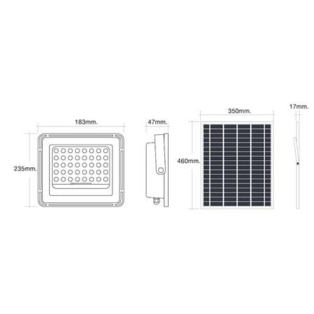 สปอตไลท์ SOLAR HI-TEK HFSF 300 วัตต์ DAYLIGHT สีเทา_6