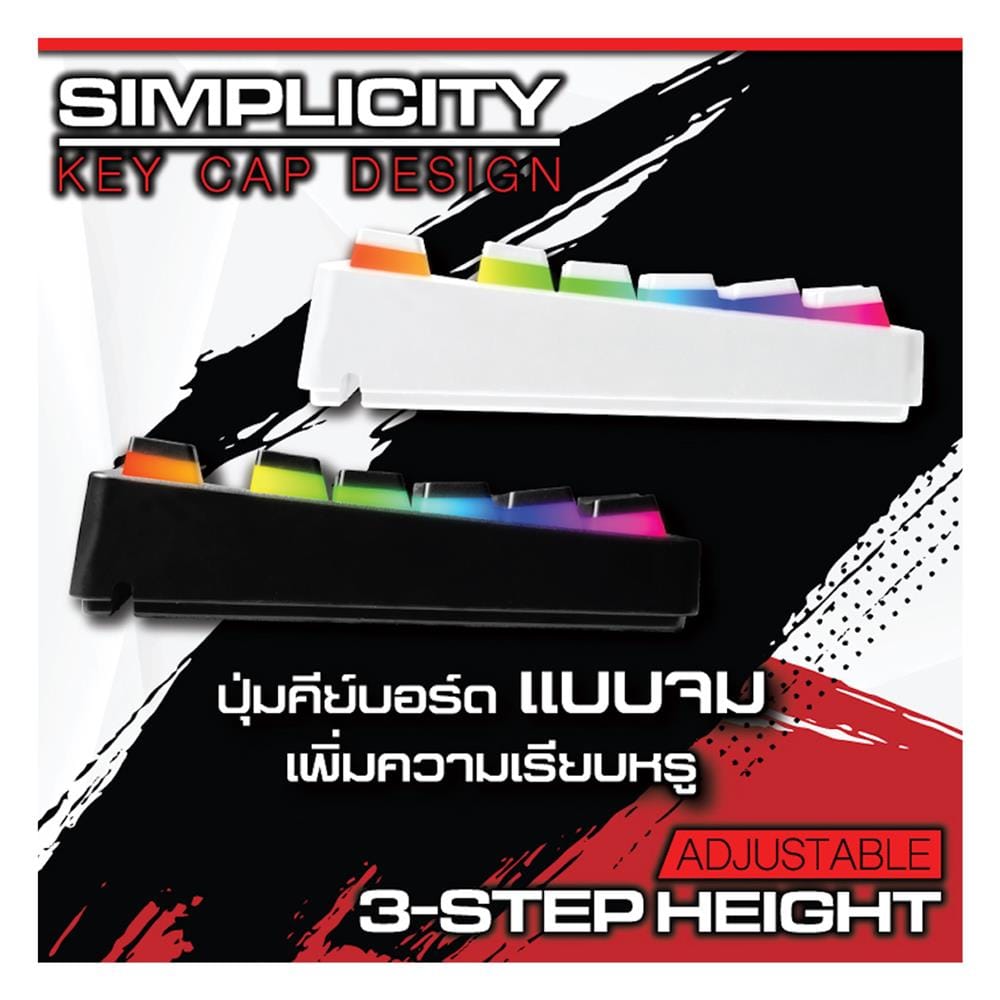 คีย์บอร์ดเกมมิ่ง SIGNO NUZZON KB-751BLK R สีดำ
