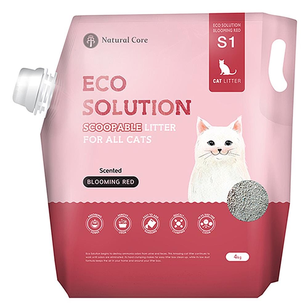 ทรายแมวภูเขาไฟ NATURAL CORE ECO SOLUTION BLOOMING RED 4 กก.