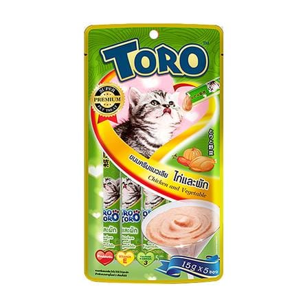ขนมแมวเลีย TORO CHICKEN AND VEGETABLE แพ็ก 5 ชิ้น