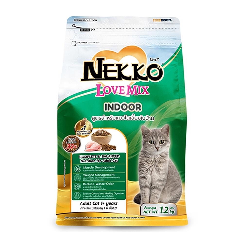 อาหารแมว NEKKO LOVEMIX CHICKEN FOR INDOOR ADULT 1.2 กก.