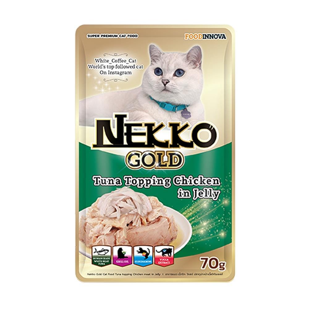 อาหารเปียกแมว NEKKO GOLD TUNA WITH CHICKEN IN JELLY 70 ก.