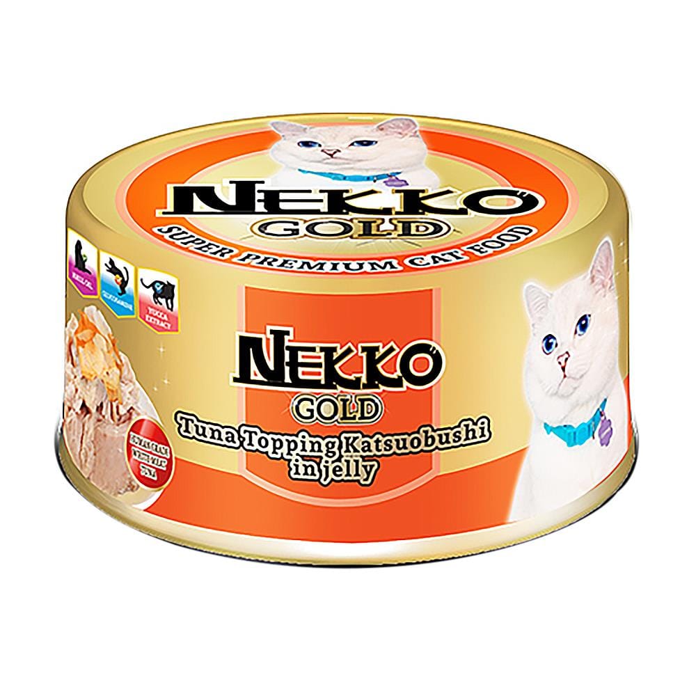 อาหารเปียกแมว NEKKO GOLD TUNA WITH KATSUO IN JELLY 85 ก.