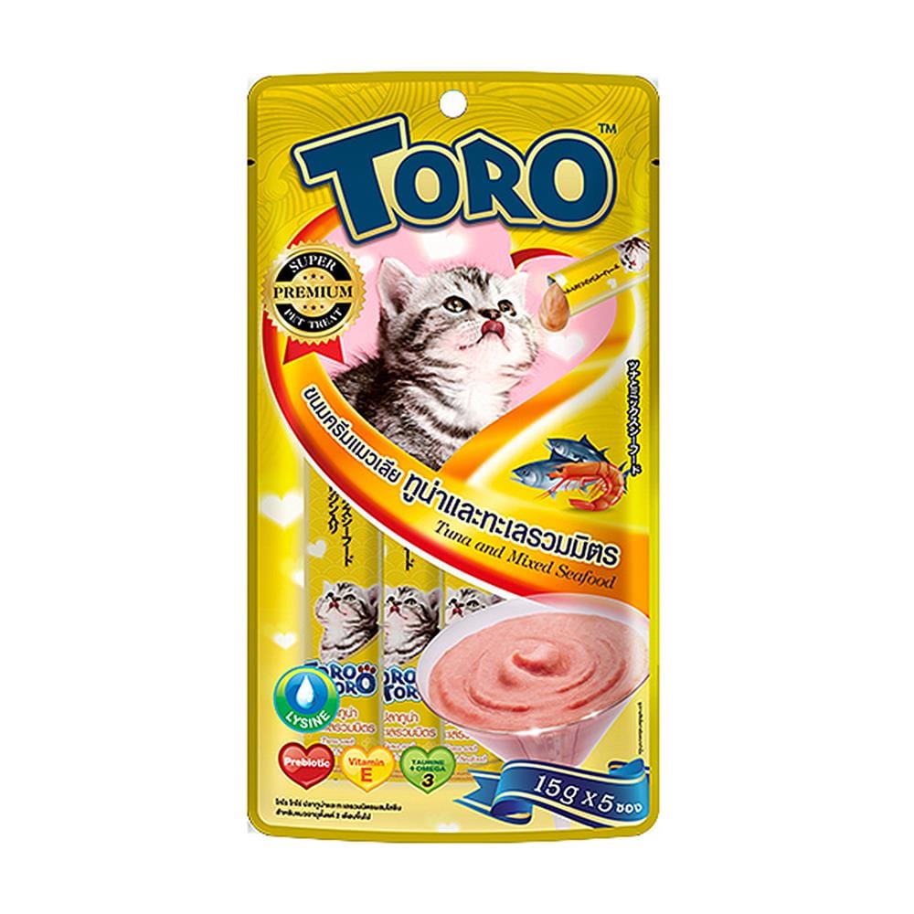 ขนมแมวเลีย TORO TUNA AND MIXED SEAFOOD แพ็ก 5 ชิ้น