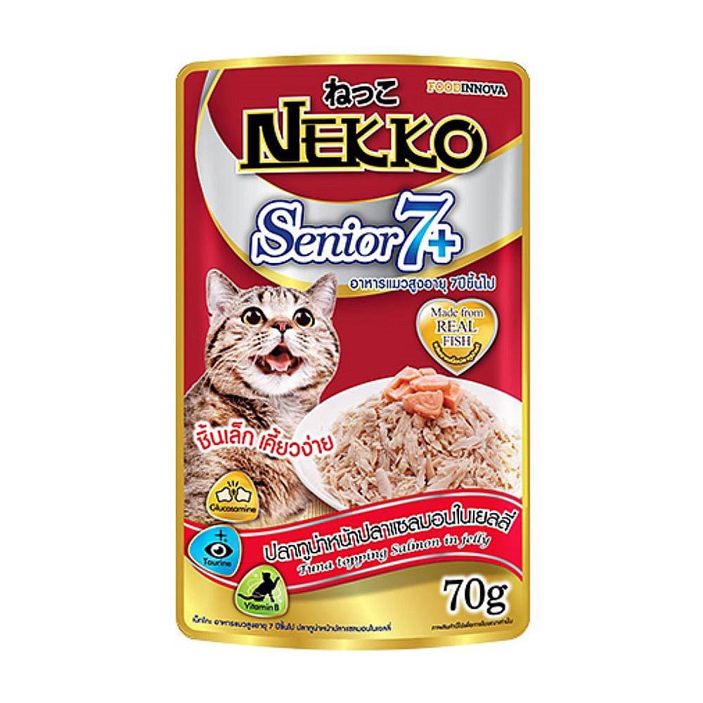 อาหารเปียกแมว NEKKO TUNA & SALMON IN JELLY 7+ 70 ก.