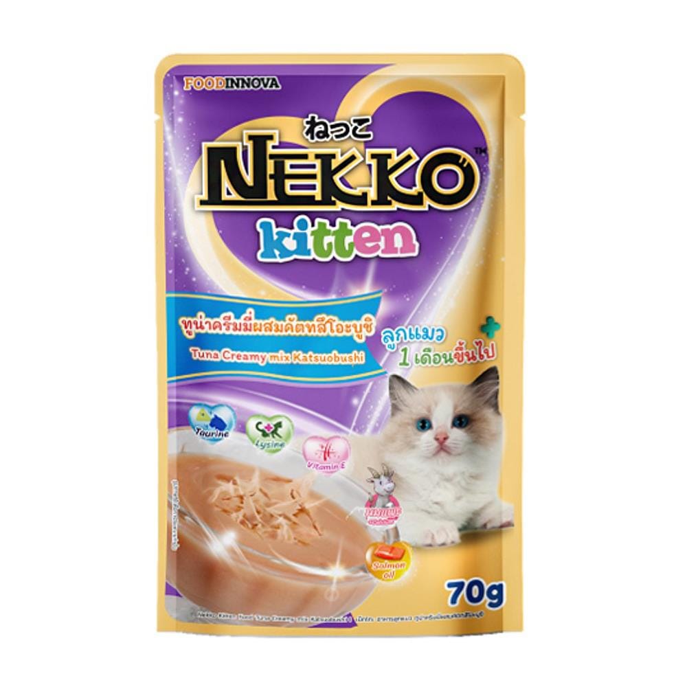 อาหารเปียกแมว NEKKO KITTEN TUNA CREAMY MIX KATSUO 70 ก.