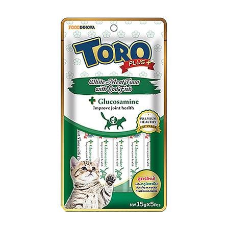 ขนมแมวเลีย TORO PLUS WHITE MEAT TUNA WITH COD FISH แพ็ก 5 ชิ้น_0