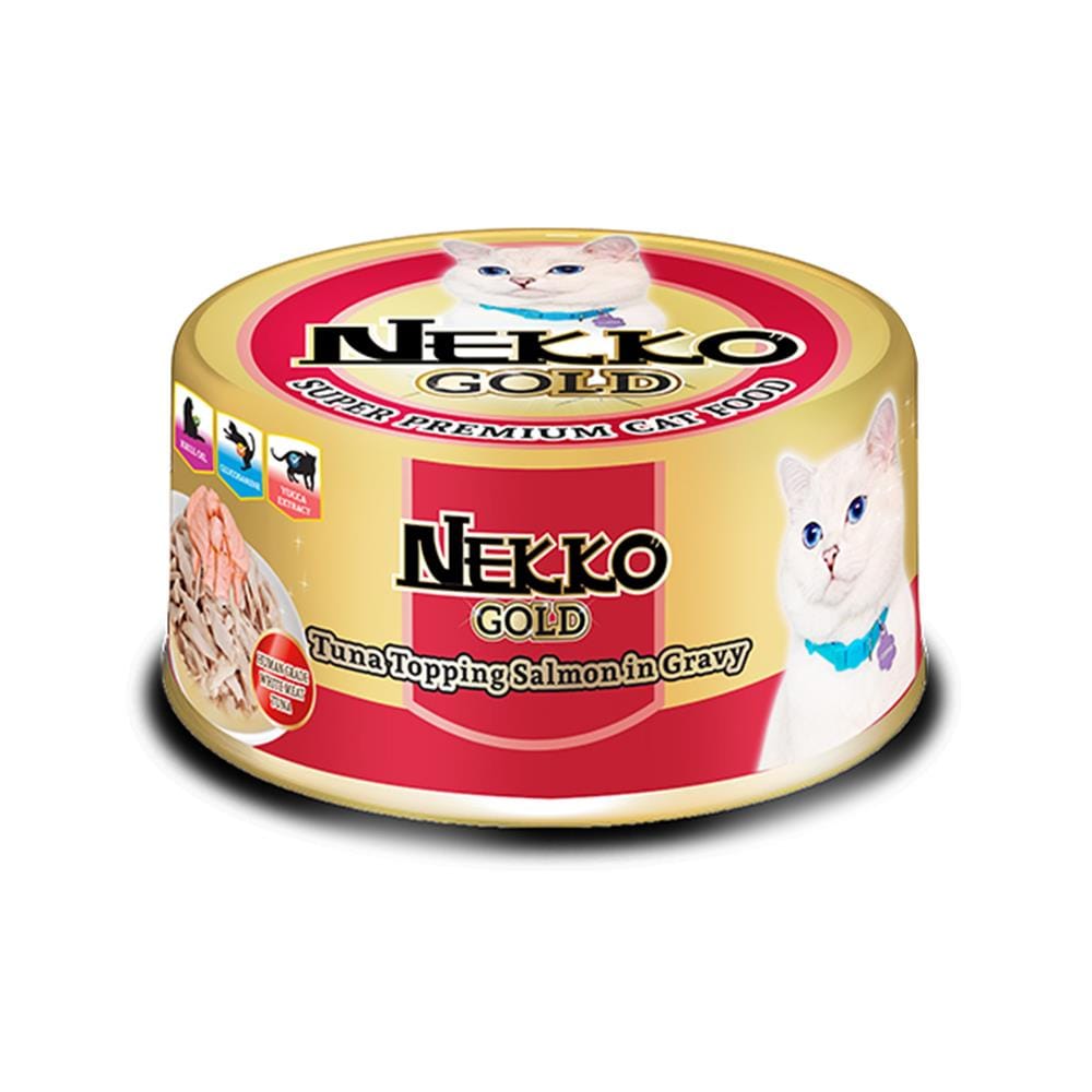 อาหารเปียกแมว NEKKO GOLD TUNA SALMON GRAVY 85 ก.