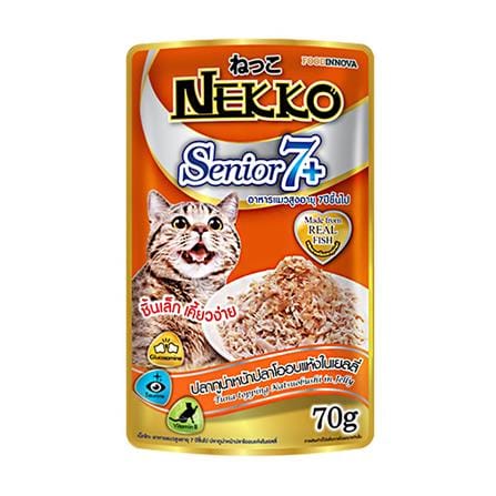 อาหารเปียกแมว NEKKO TUNA & KATSUO IN JELLY 7+ 70 ก.