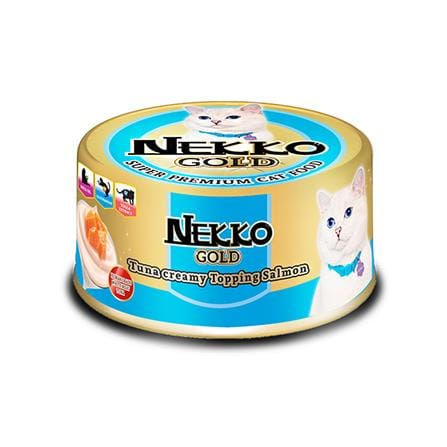 อาหารเปียกแมว NEKKO GOLD ทูน่าครีมมี่แซลมอน 85 ก.