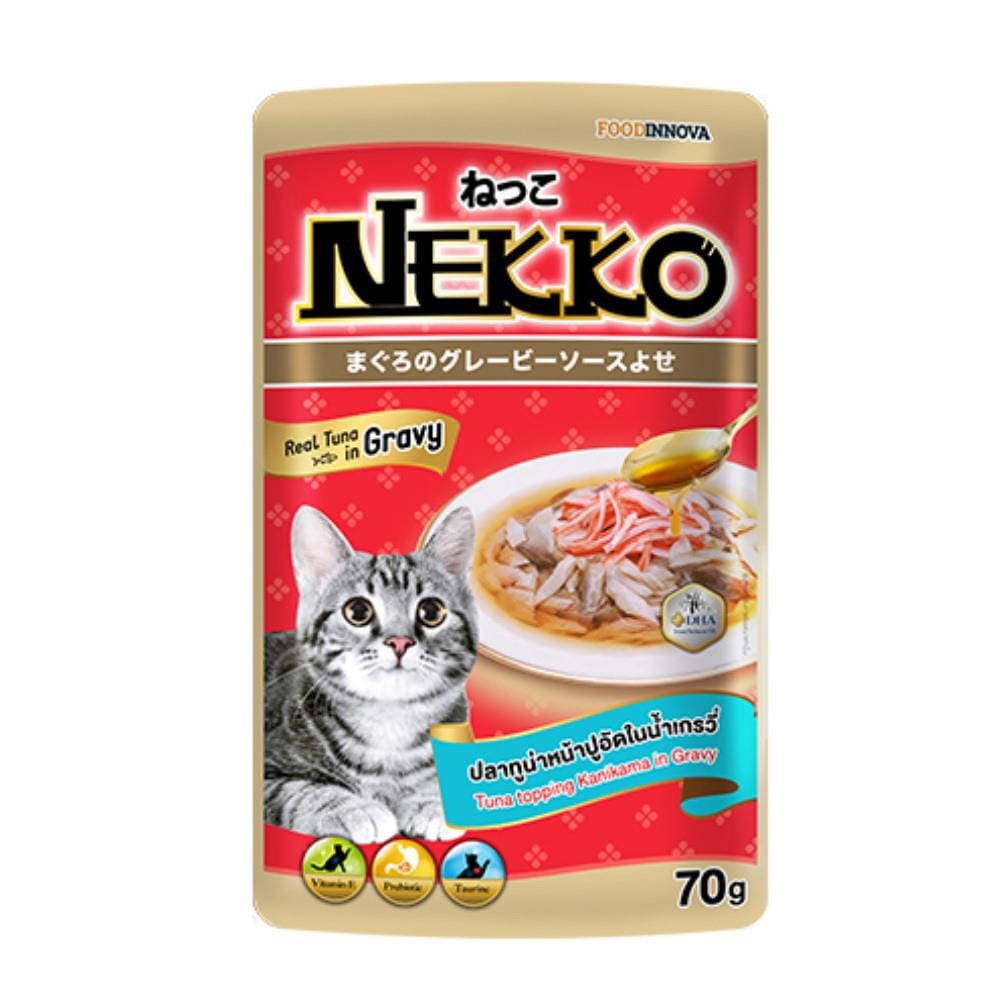 อาหารเปียกแมว NEKKO TUNA WITH KANIKAMA IN GRAVY 70 ก.