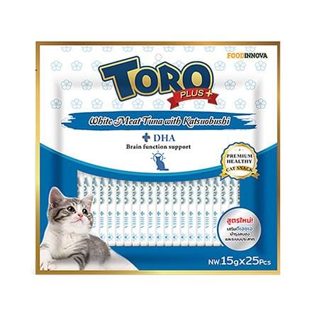ขนมแมวเลีย TORO PLUS WHITE MEAT TUNA WITH KATSUOBUSHI แพ็ก 25 ชิ้น_0