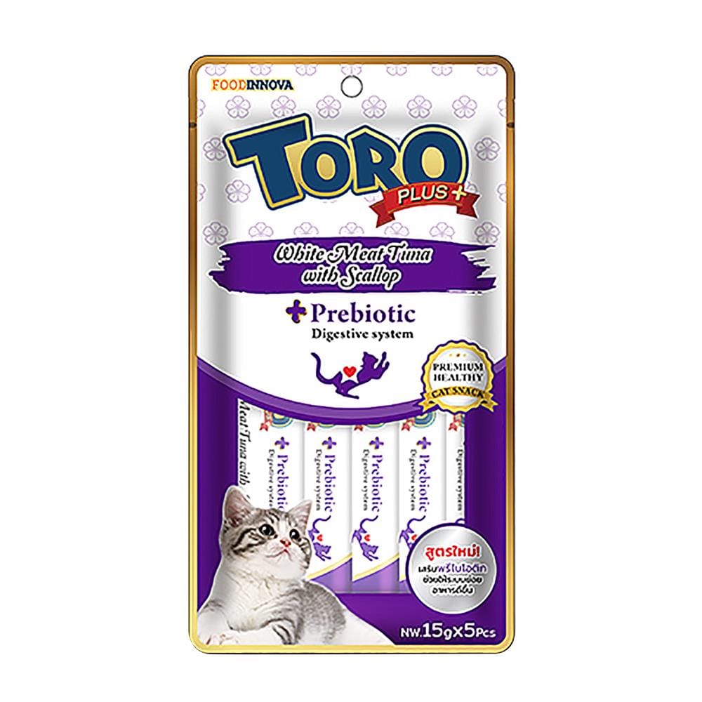 ขนมแมวเลีย TORO PLUS WHITE MEAT TUNA WITH SCALLOP แพ็ก 5 ชิ้น