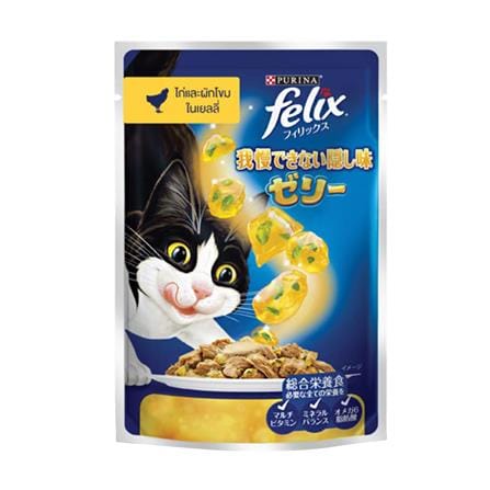อาหารเปียกแมว FELIX SENSATIONS CHICKEN AND SPINACH...