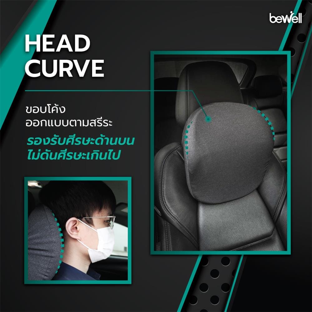 หมอนรองคอเพื่อสุขภาพ BEWELL GEN2 HC005 สีเทา