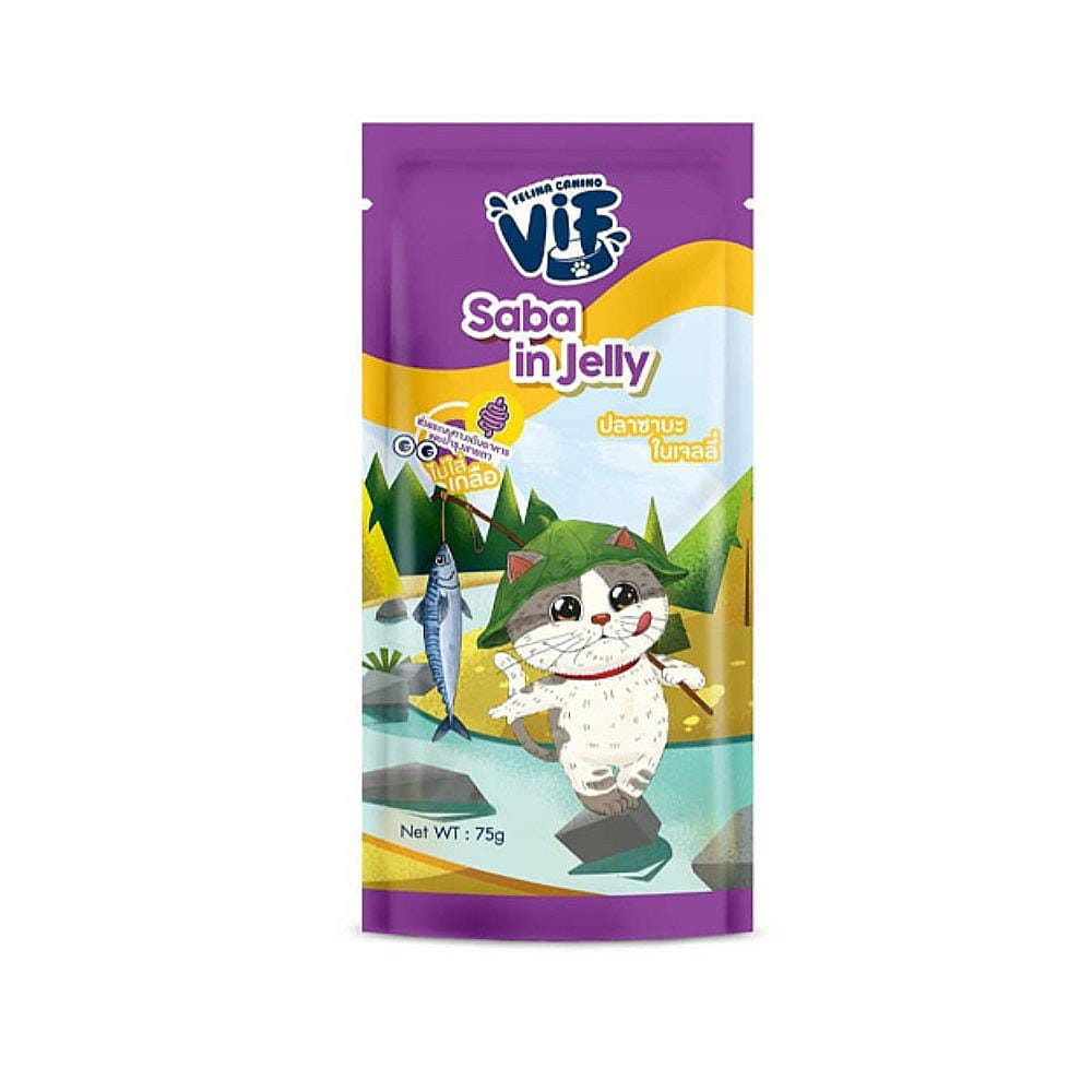 อาหารเปียกแมว FELINA CANINO รสซาบะในเจลลี่ 75 ก.