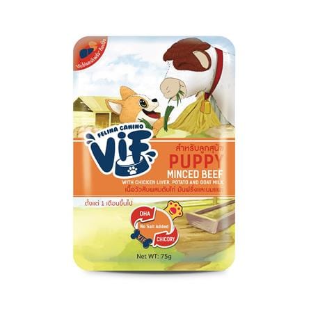 อาหารเปียกสุนัข VIF P1 MINCED BEEF AND GOAT MILK 75 ก._0