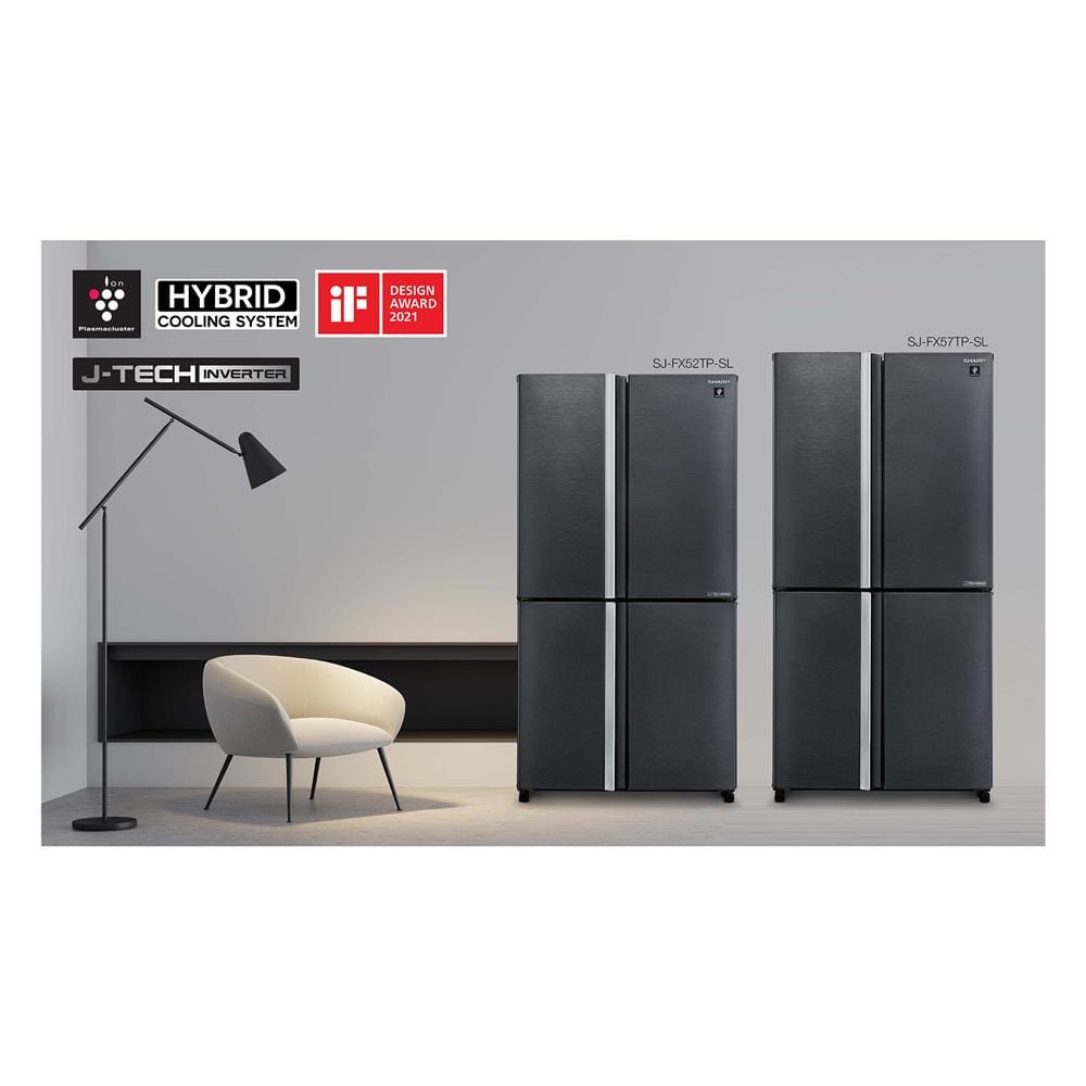ตู้เย็น MULTI DOOR SHARP SJ-FX52TP-SL 18.5 คิว สีเงิน