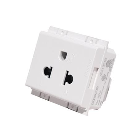 เต้ารับเดี่ยว 3 ขา มีม่านนิรภัย BTICINO BAMBOO AE2125TB สีขาว_1