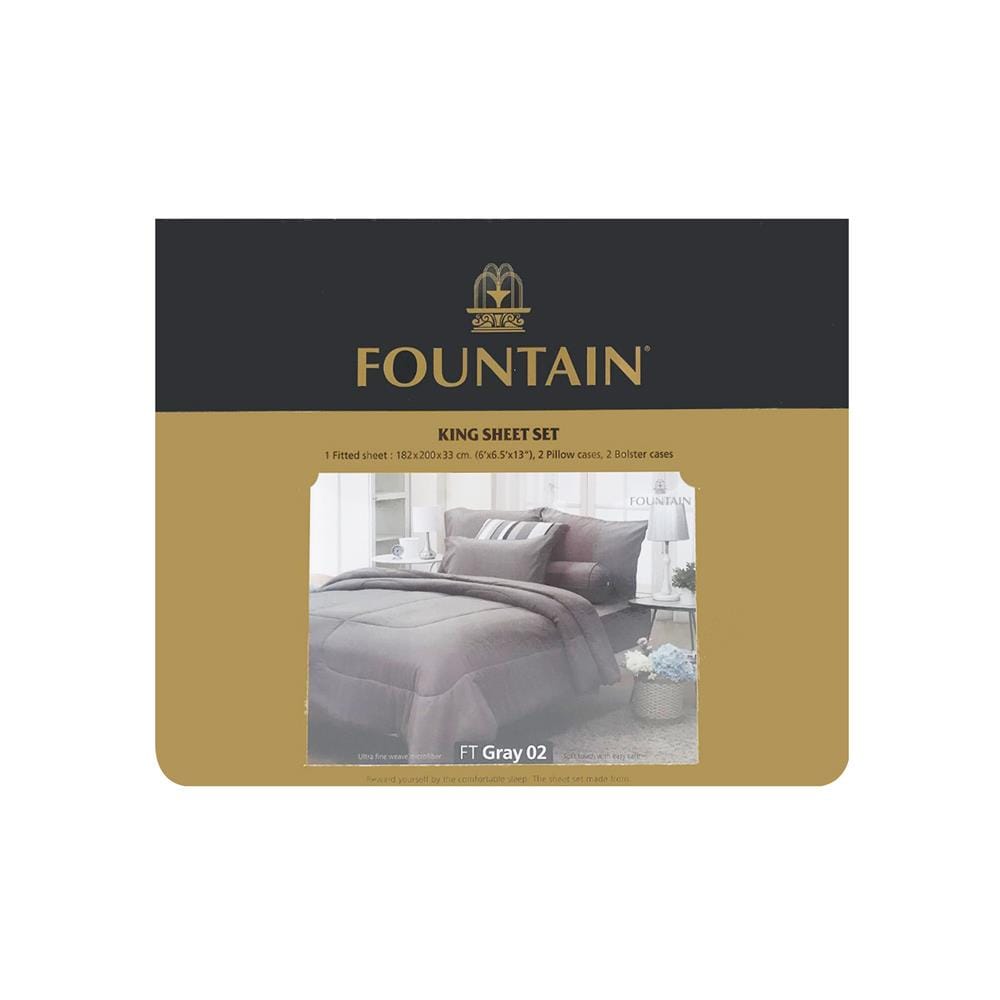 ชุดผ้าปูที่นอน 5 ฟุต 5 ชิ้น FOUNTAIN COLOR 70102-FT GRAY02