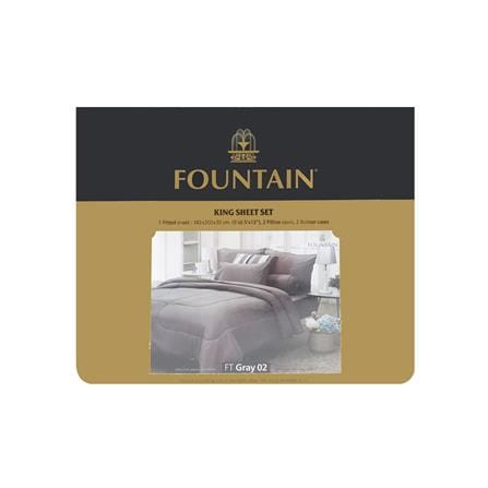 ชุดผ้าปูที่นอน 5 ฟุต 5 ชิ้น FOUNTAIN COLOR 70102-FT GRAY02_3