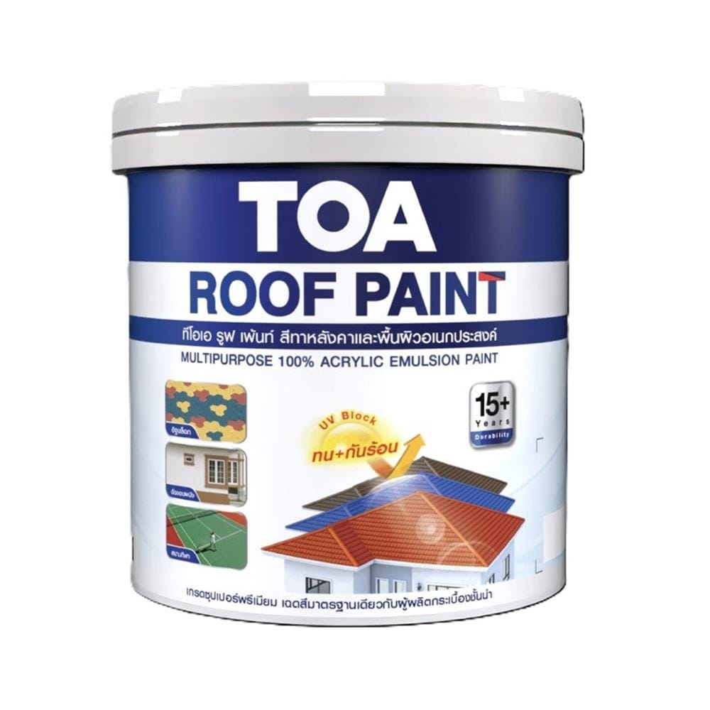 สีทาหลังคา ชนิดกึ่งเงา TOA ROOF PAINT R100 สีขาว 1 แกลลอน_0