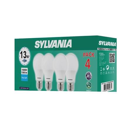 หลอด LED SYLVANIA BASIC PLUS 13 วัตต์ DAYLIGHT E27 แพ็ก 4 ชิ้น_2