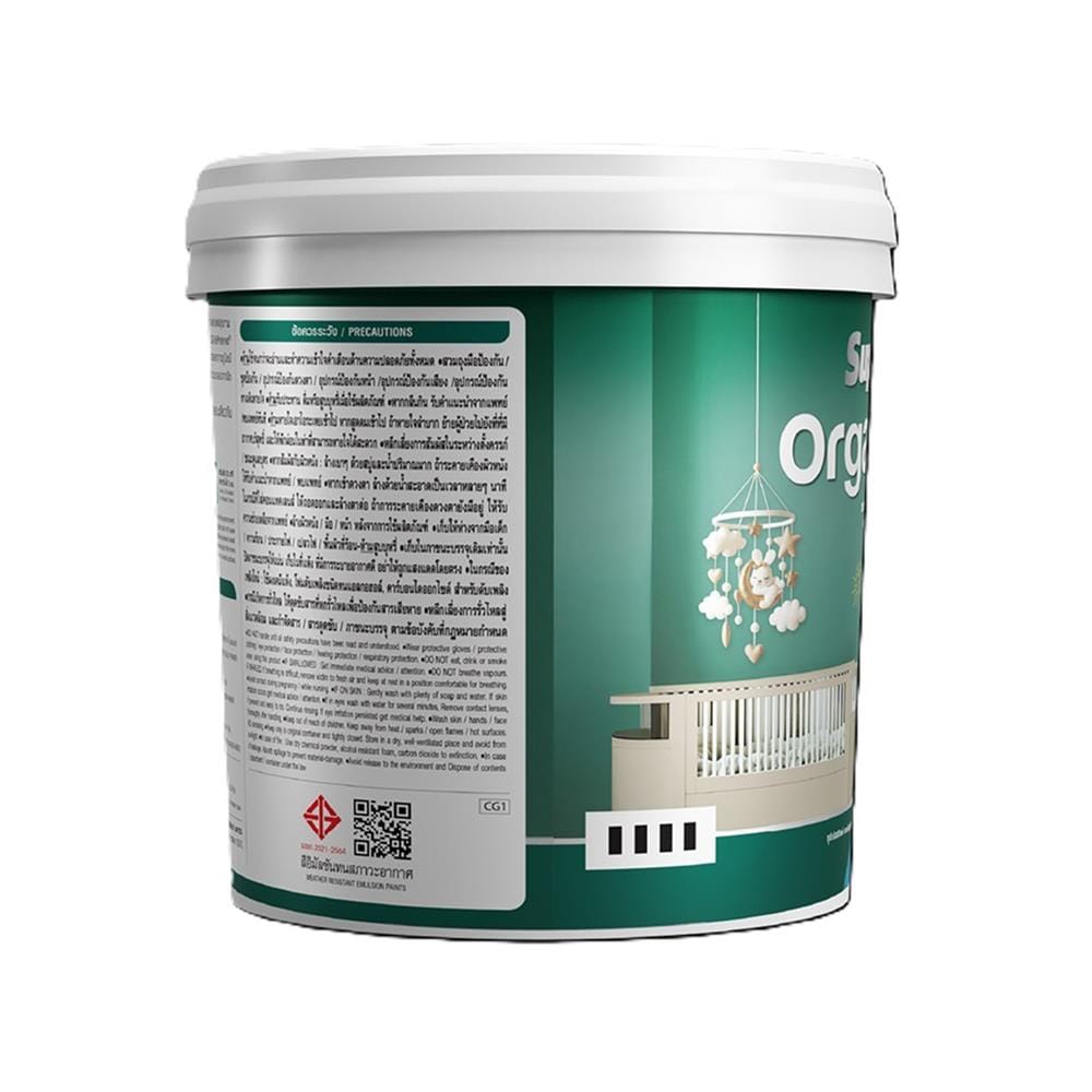 สีน้ำทาภายใน ชนิดกึ่งเงา TOA ORGANIC CARE BASE B สีขาว 9 ลิตร