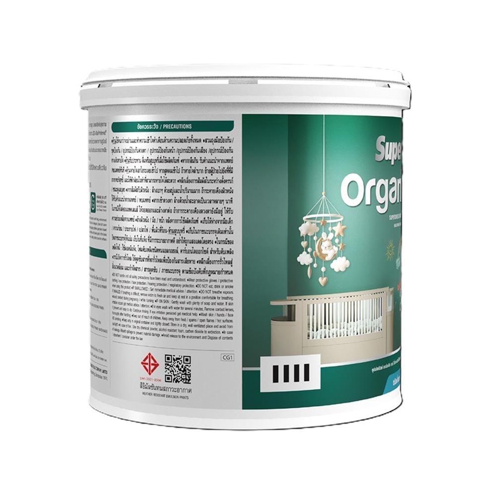 สีน้ำทาภายใน ชนิดกึ่งเงา TOA ORGANIC CARE BASE A สีขาว 3.5 ลิตร