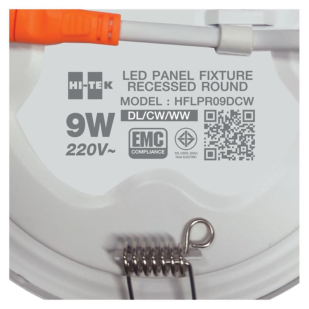 ดาวน์ไลท์ LED HI-TE HFLPR09DCW 5.5 นิ้ว 9 วัตต์ DAYLIGHT/COOL WHITE/WARM WHITE สีขาว