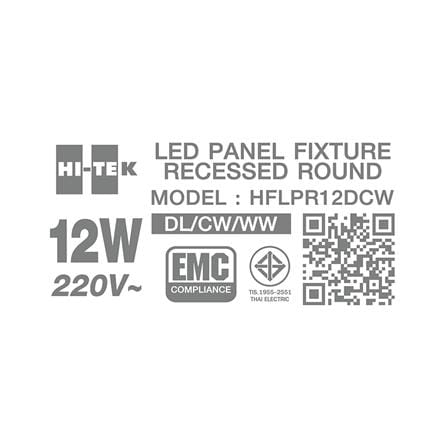 ดาวน์ไลท์ LED HI-TEK HFLPR12DCW 6.6 นิ้ว 12 วัตต์ DAYLIGHT/COOL WHITE/WARM WHITE สีขาว_6