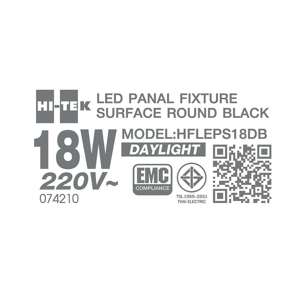 ดาวน์ไลท์ LED HI-TEK HFLEPS18DB 7.5 นิ้ว 18 วัตต์ DAYLIGHT สีดำ